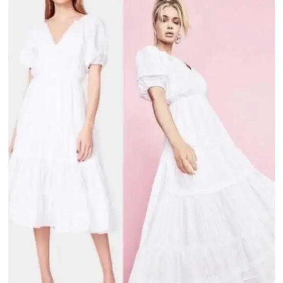 Betsey Johnson Spectator puff sleeve maxi cottagecore dress confetti S A004401 - Picture 1 of 11